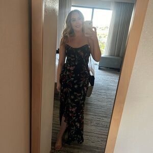 Katie May Strapless Gown Black Floral